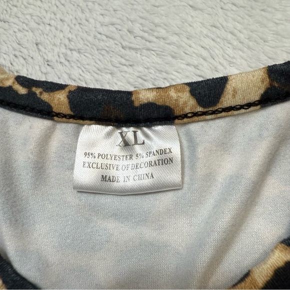 🍁 3/$15 Leopard Print Kids Dress with Burgundy Accents - Picture 3 of 4